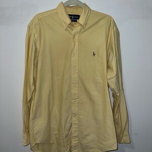 Ralph Lauren Men's Yarmouth 100% cotton oxford Button-Down in Yellow